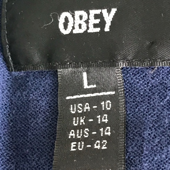 Obey (Aritzia) navy blue sweater with bow - Picture 2 of 2